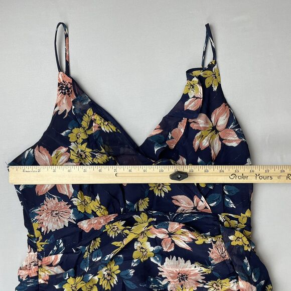 Lulus Floral Ruche Maxi Dress Women's Large Blue Floral Flowercore Coquette - Picture 11 of 16